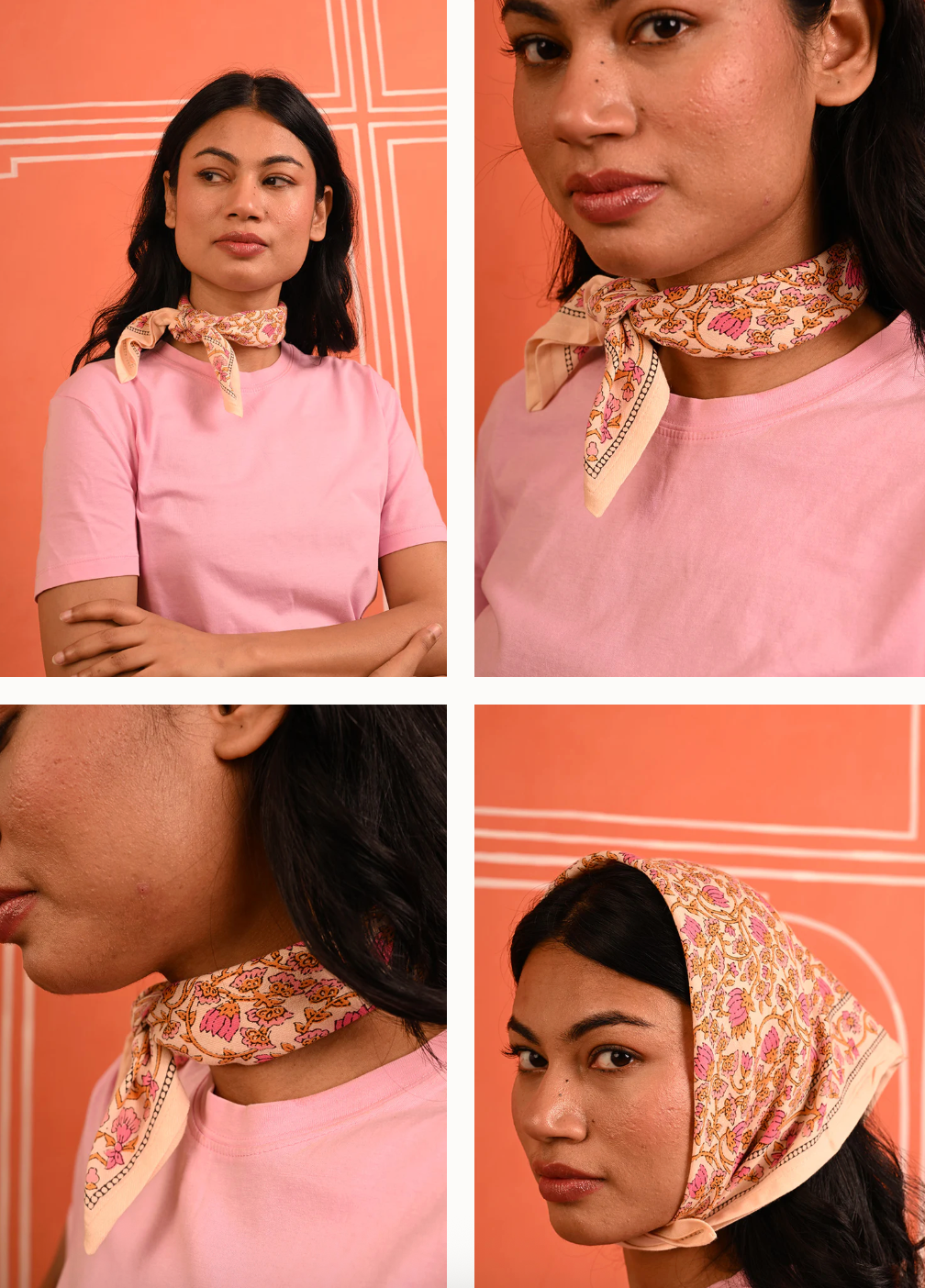 Petit foulard TULIPA Rose - Byzantine