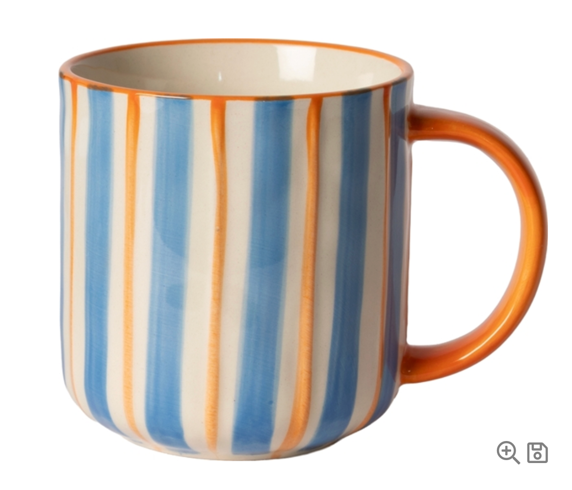 Mug - blue/orange, 9,5xø9,1 cm