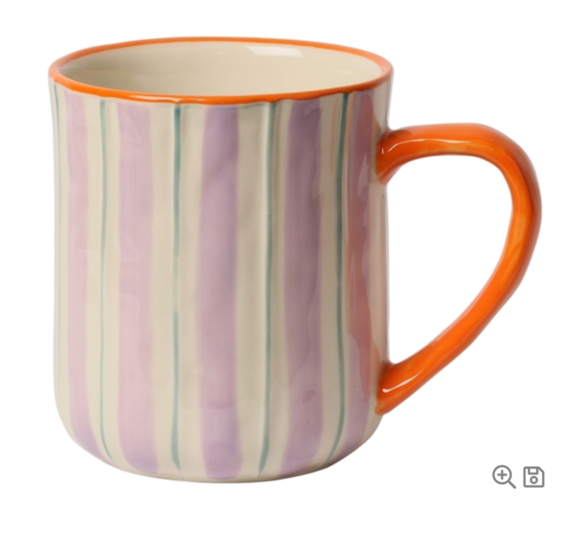 Mug - violet/petrol/orange, 9,5xø9,1 cm