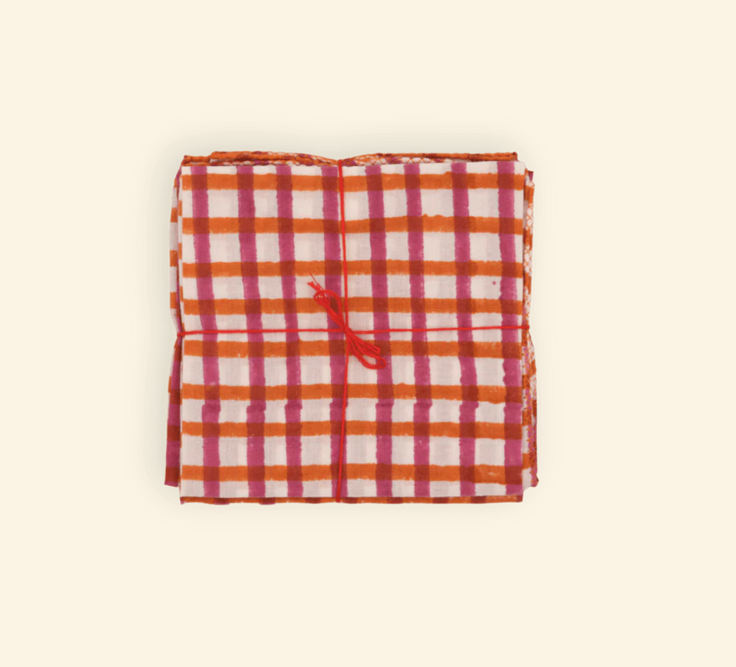 Serviettes de table x4 - Mira Garnet