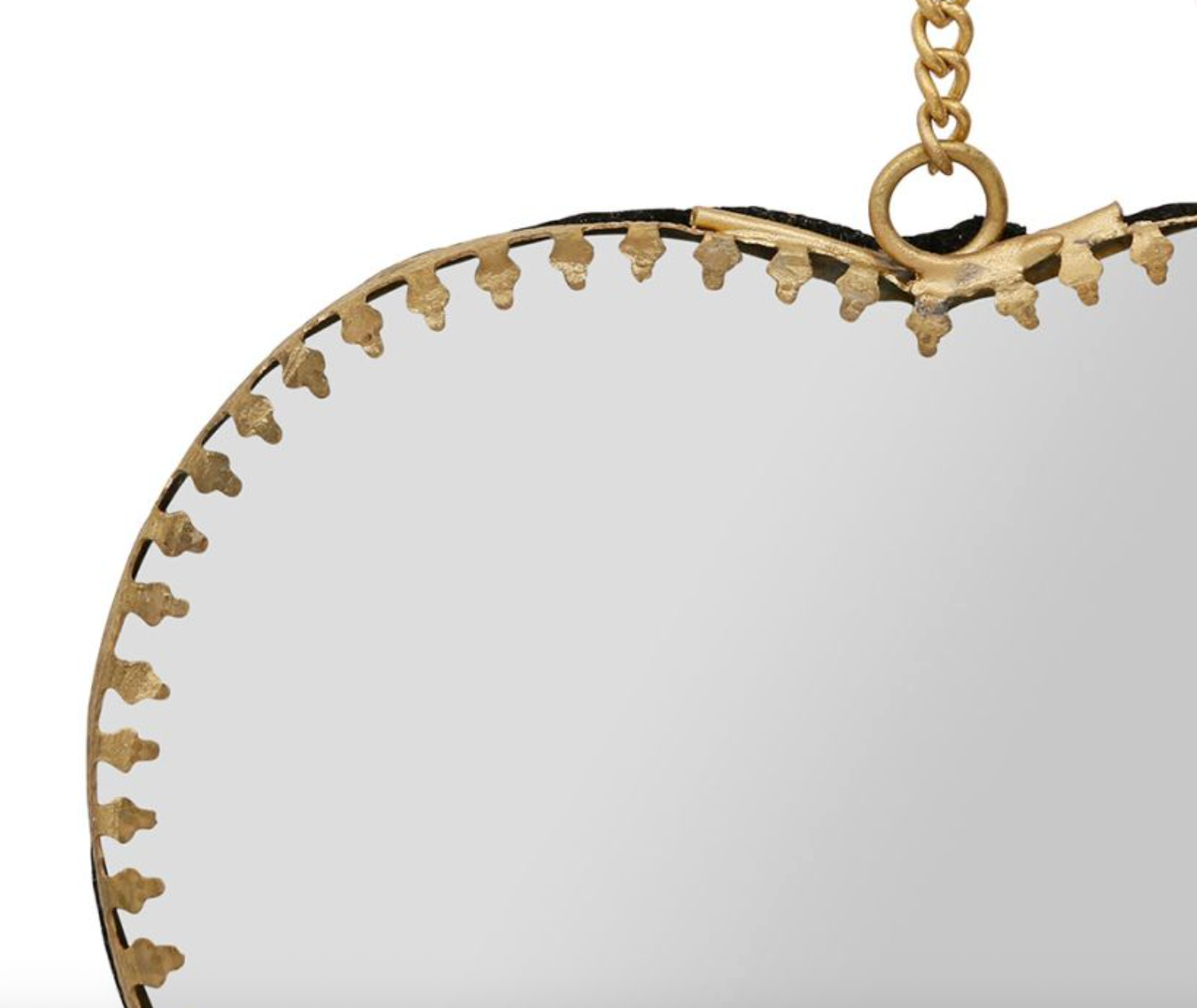 MIROIR COEUR DORE ANTIQUE 12.5X13.5CM LAITON