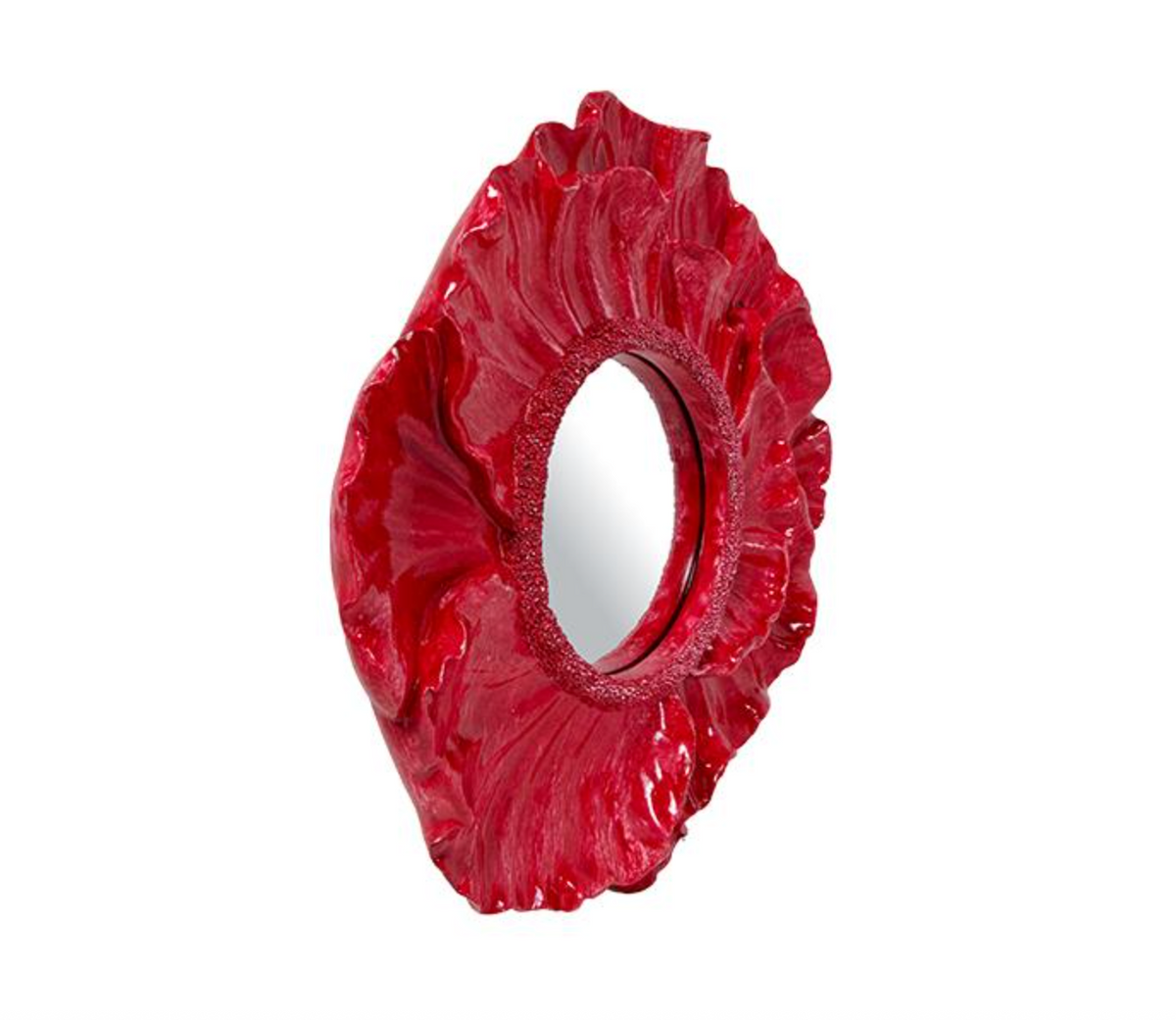 MIROIR FLEUR ROSE 17CM