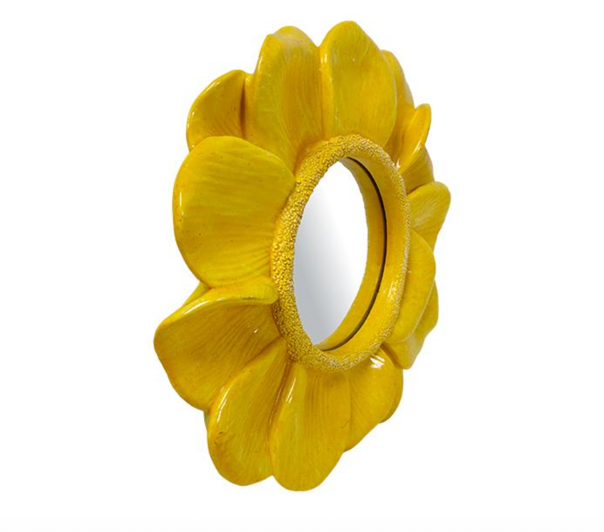MIROIR FLEUR JAUNE 16,2CM