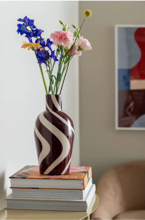 Vase Dublin Swirl Burgundy