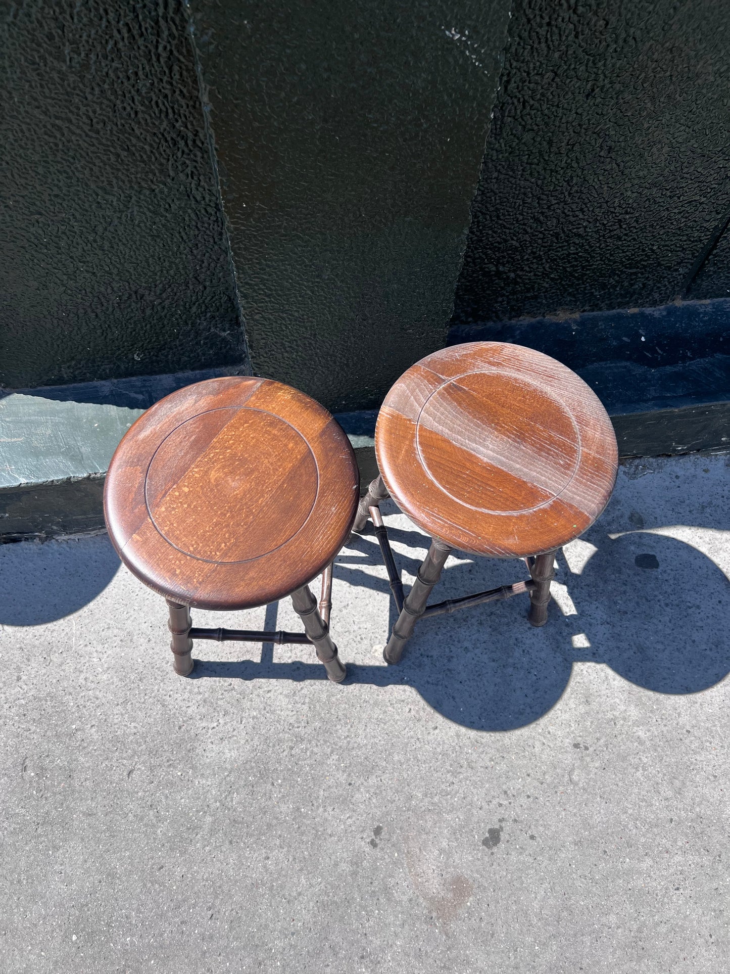 Tabouret pieds bambou vintage