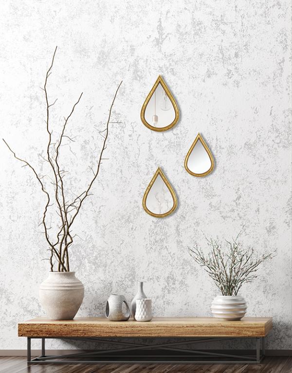 Lot de 3 miroirs goutte
