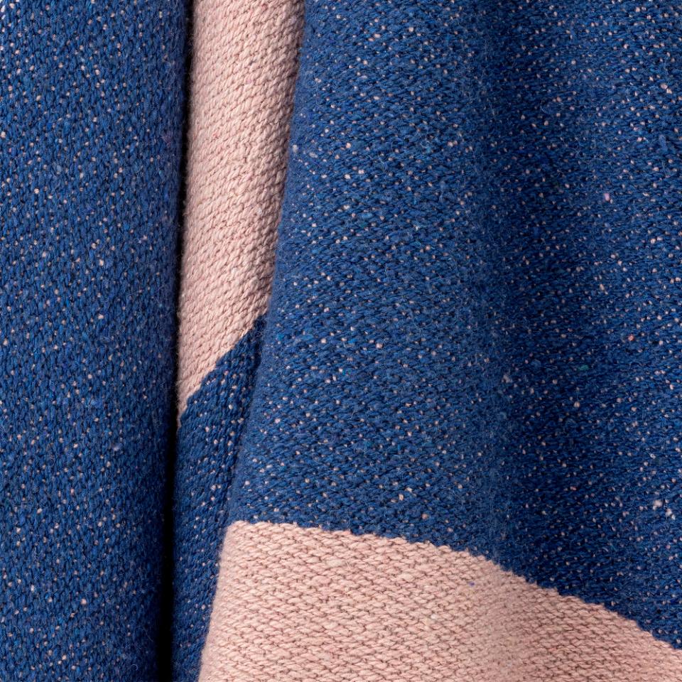 Cadeo Plaid, Bleu, Coton recyclé