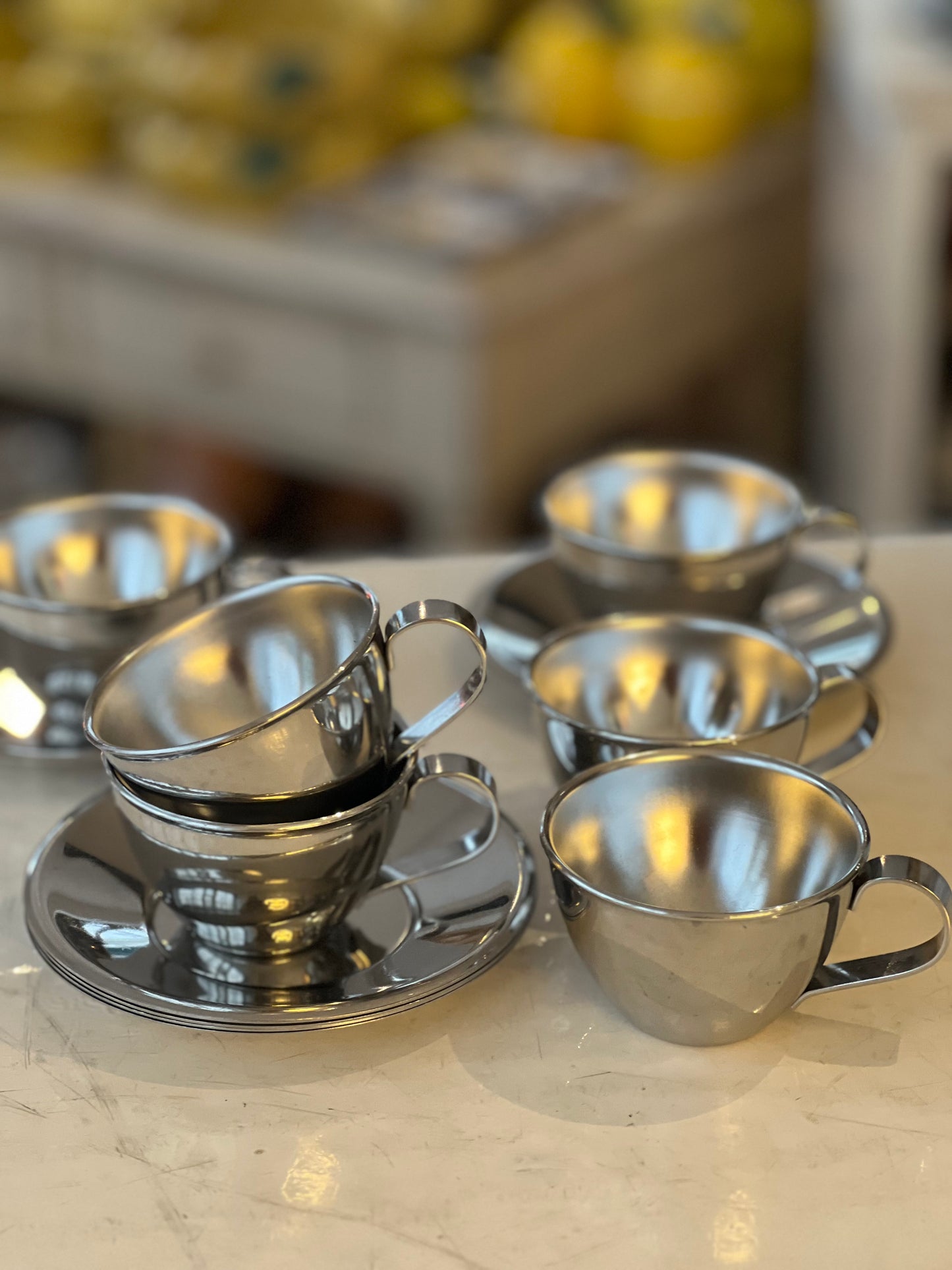 Tasses inox vintage