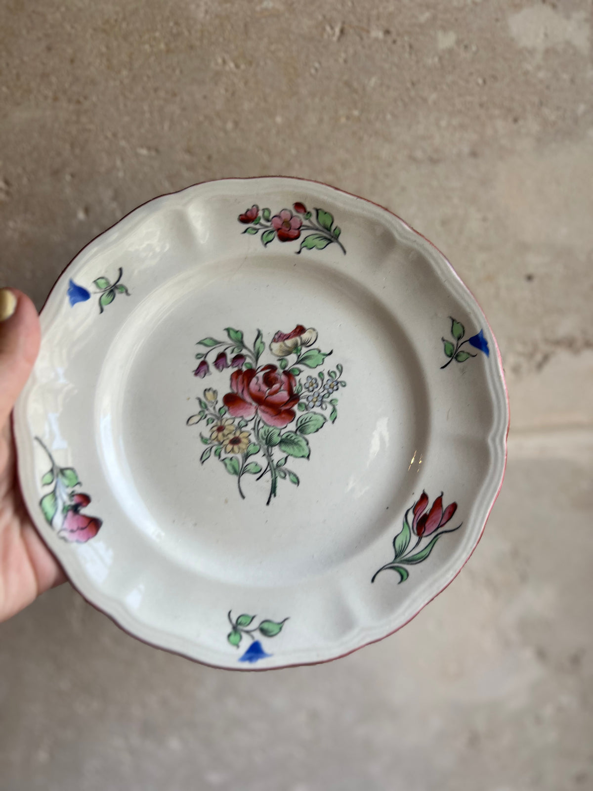 Assiettes vintage dessert - Luneville - Pivoine