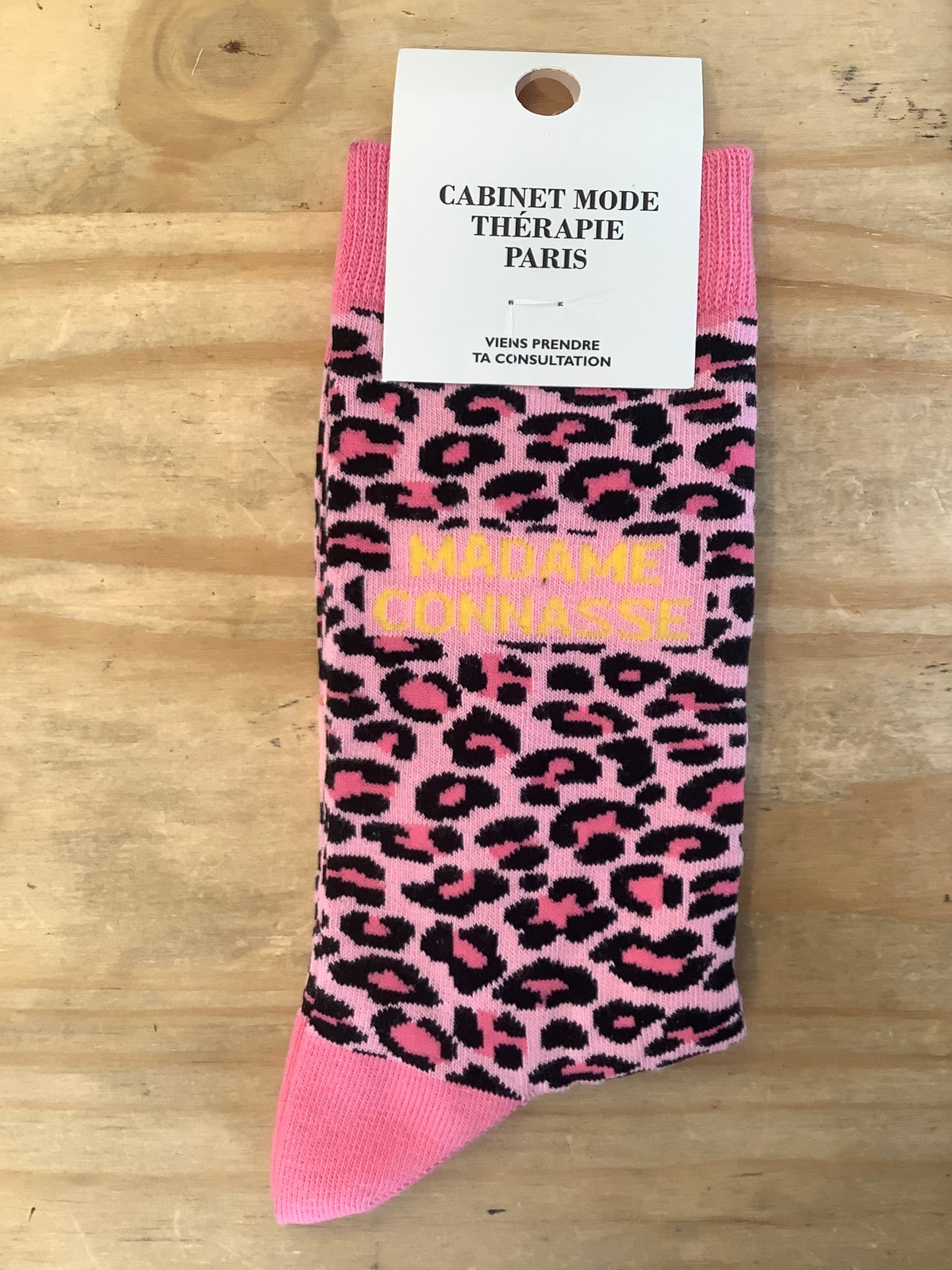 Chaussette léopard rose Madame connasse