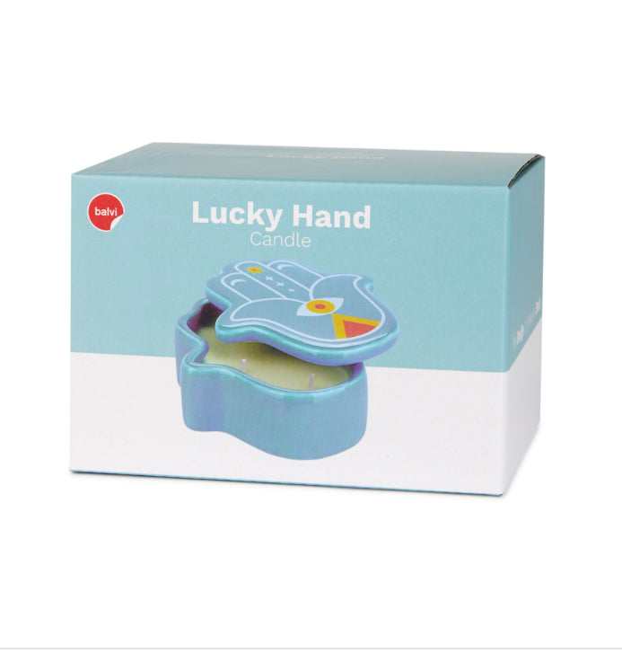 Bougie Lucky hand bleue