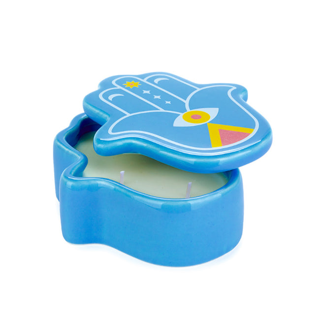 Bougie Lucky hand bleue