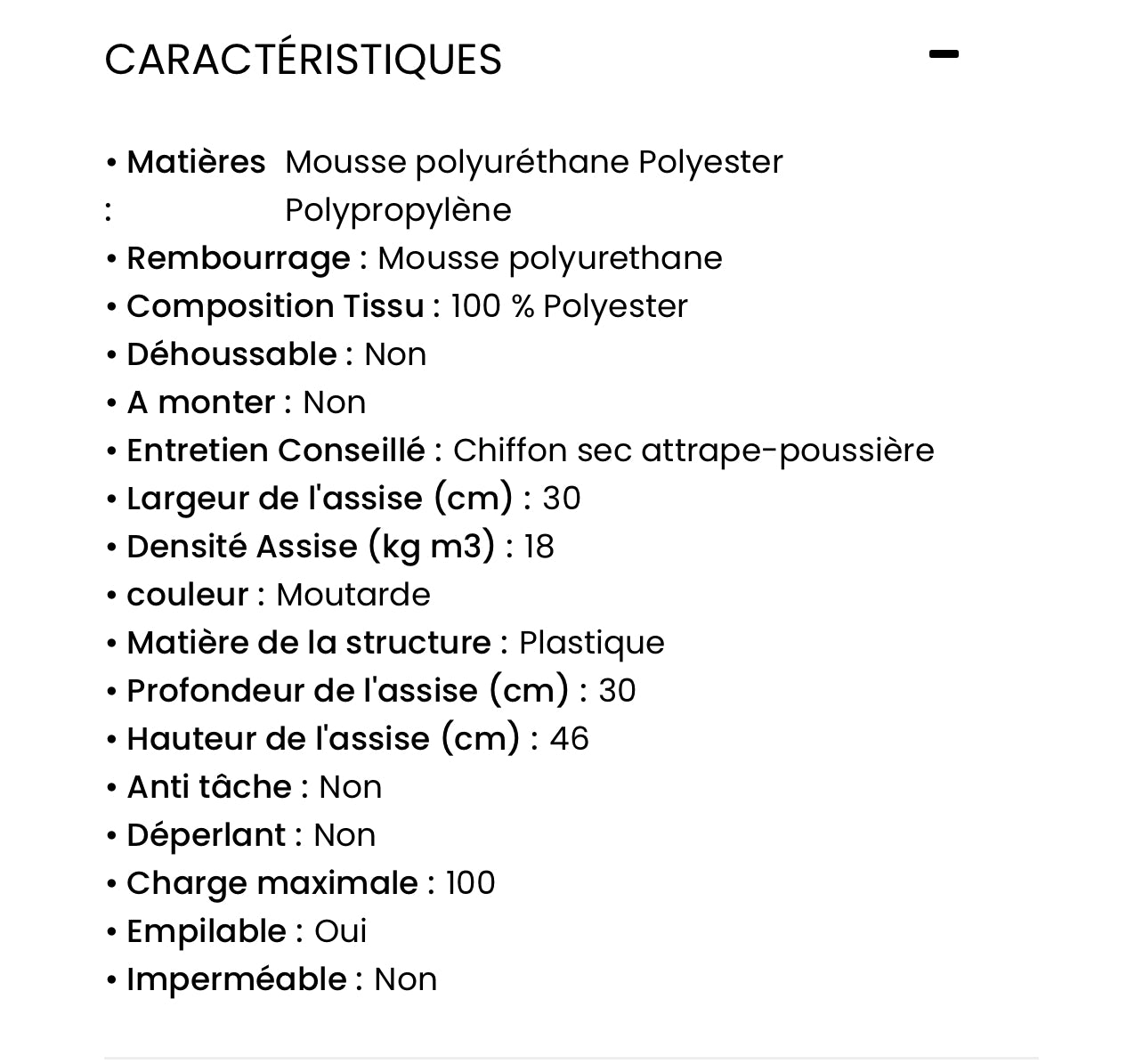 Tabouret Gardénia Moutarde