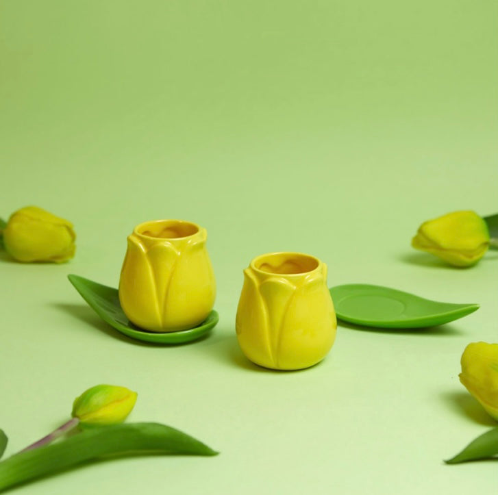 Tasse à café Tulipe jaune