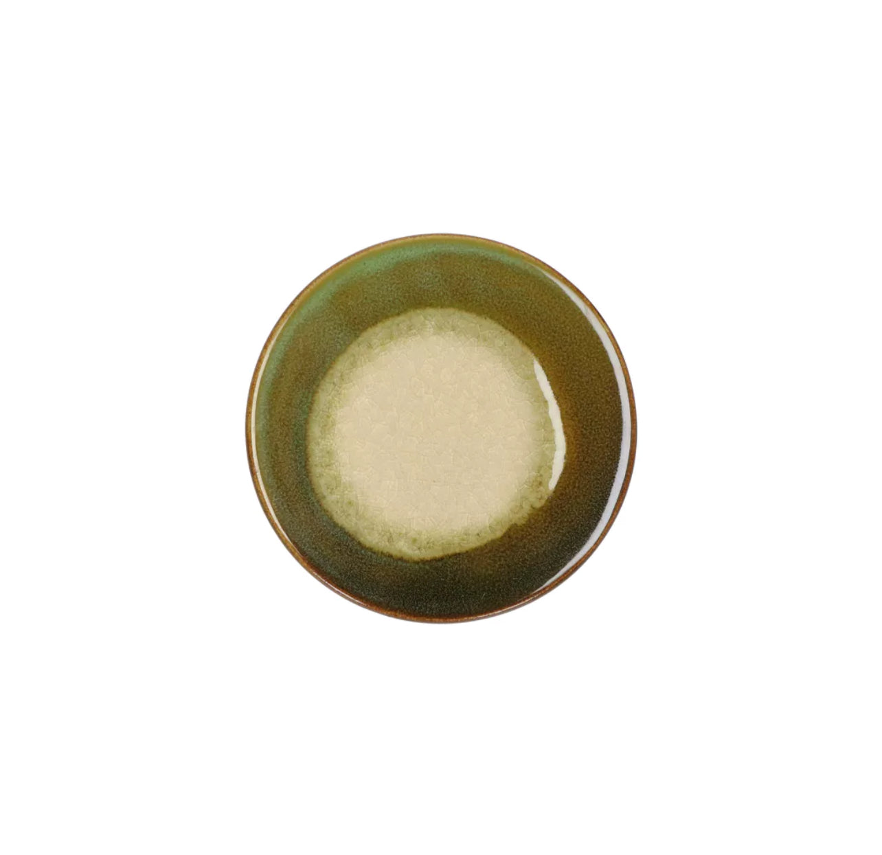 Set de 4 dessous de verre - grès - DIA 11 x H 1,5 cm - vert