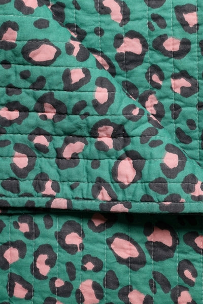 Couverture épaisse - Coton - Vert/Rose - 135x180cm