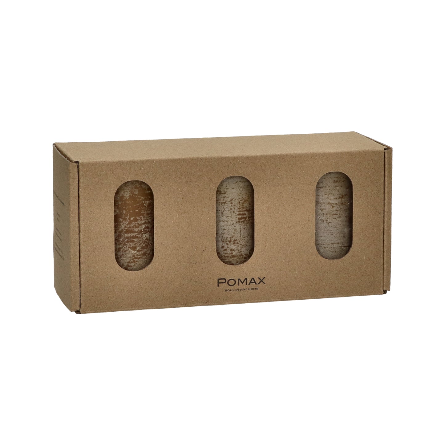 CANDLE - set/3 bougies - cire de paraffine / coton - DIA 5 x H 7,5 cm - moutarde