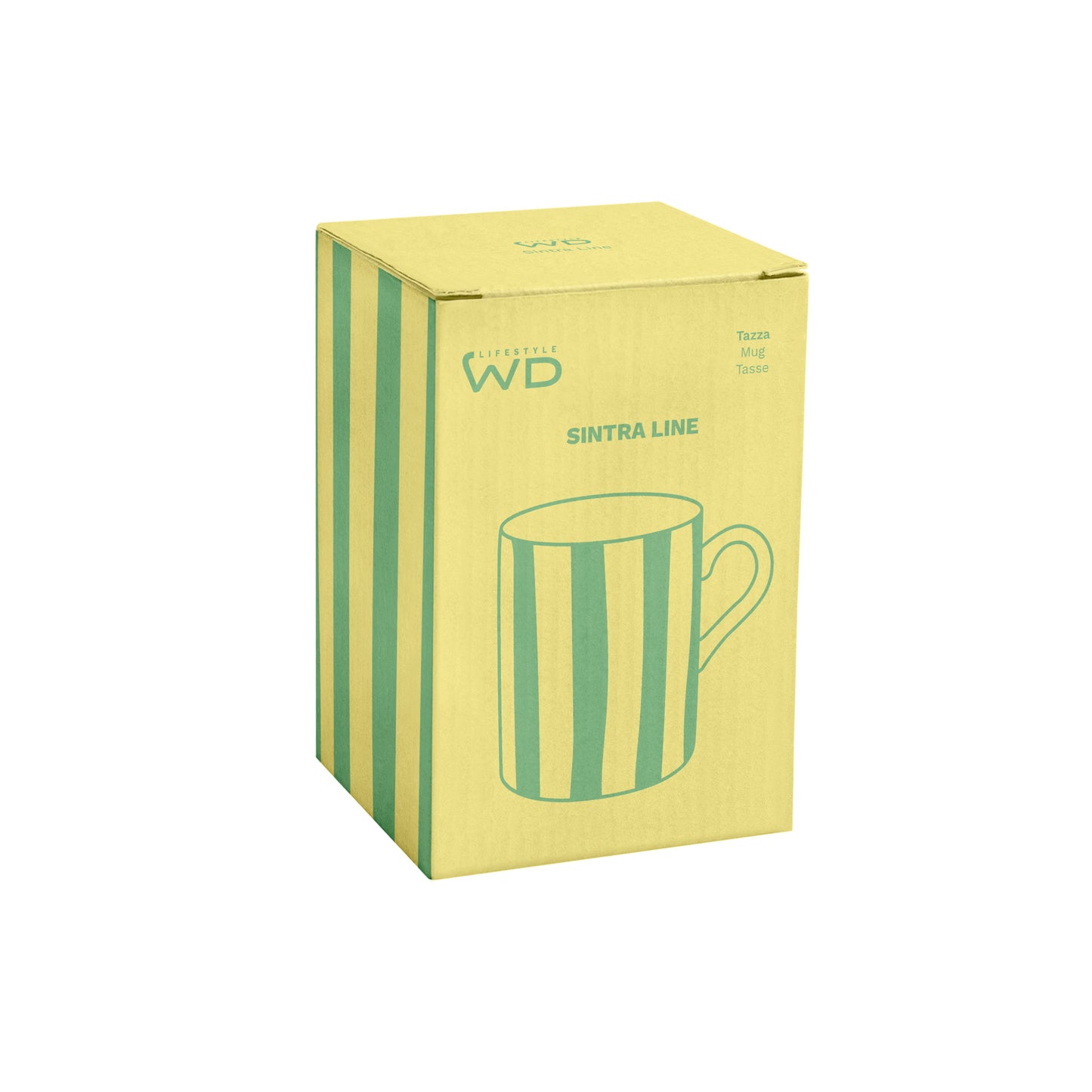 Mug en grès jaune.