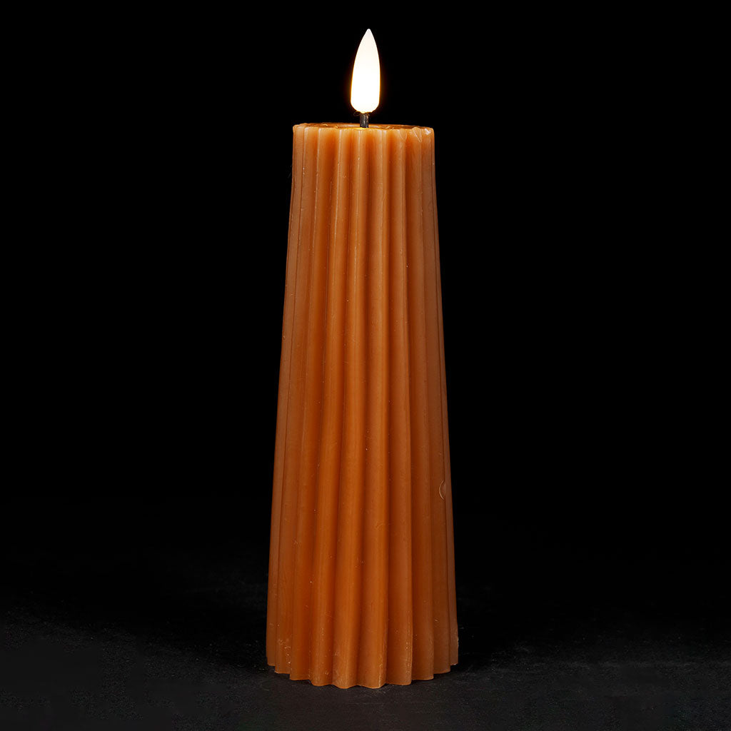 BOUGIE LED PILIER TERRACOTTA D5.5XH19CM PARAFFINE