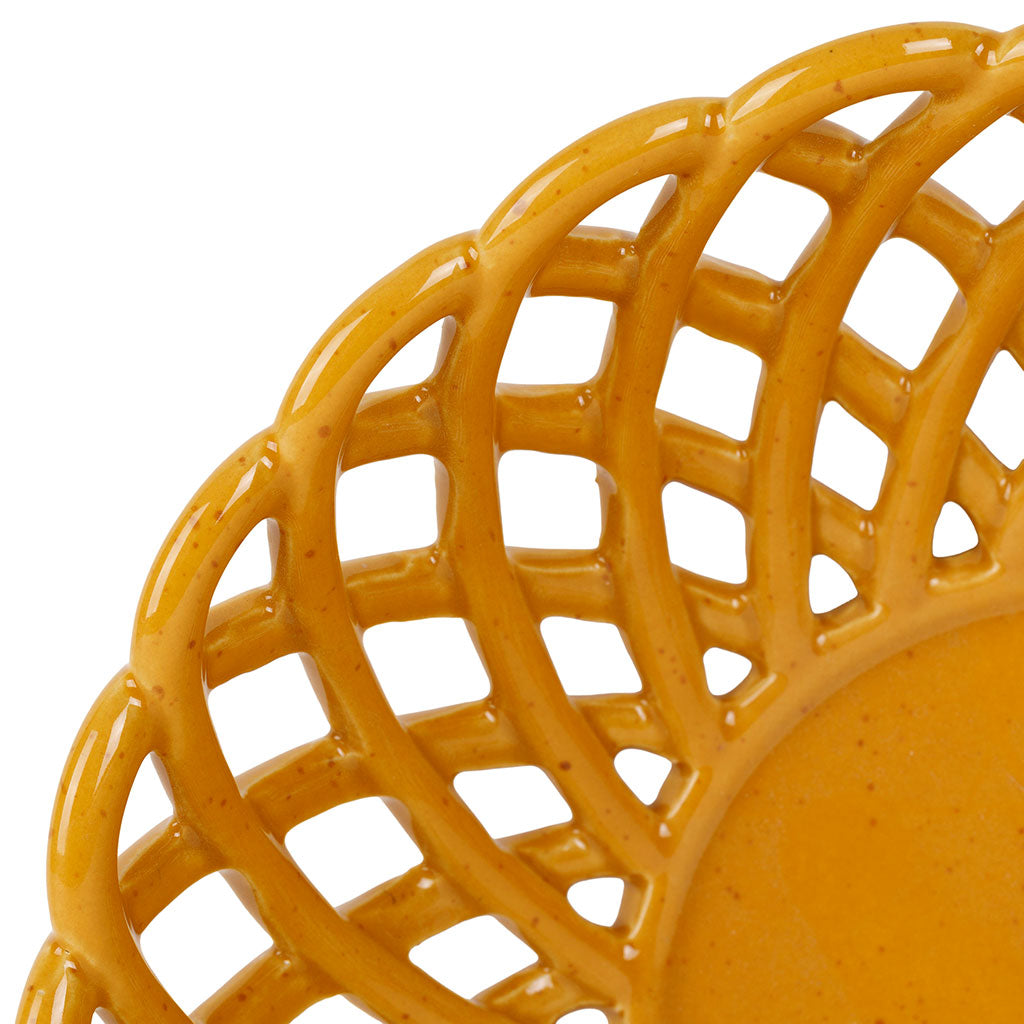 COUPE COLOREA MOUTARDE D20XH6.5CM GRES