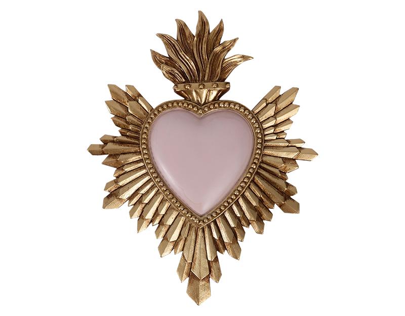 Déco murale ex-voto rose pâle 14,4x18,5cm