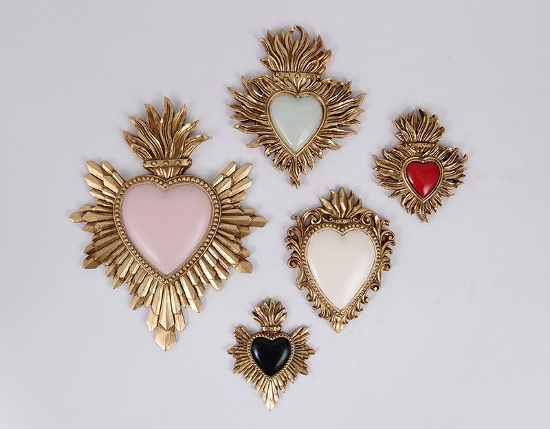 Déco murale ex-voto rose pâle 14,4x18,5cm