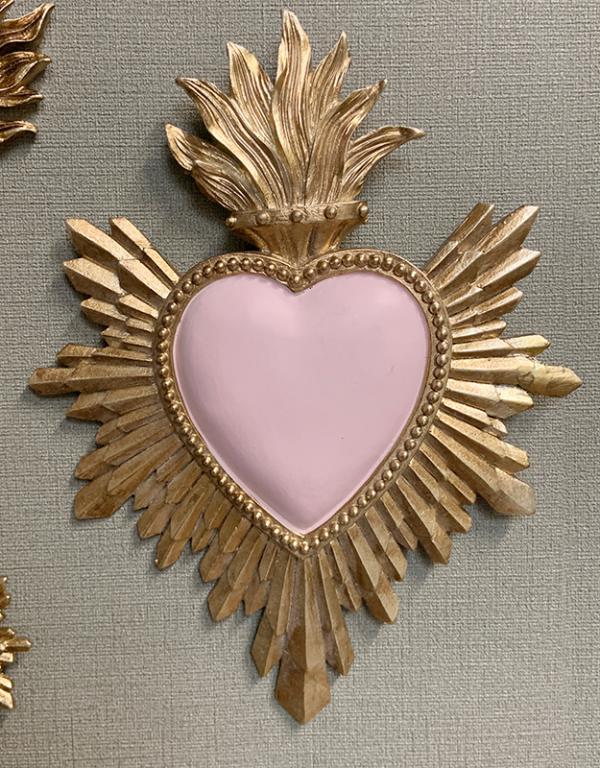 Déco murale ex-voto rose pâle 14,4x18,5cm