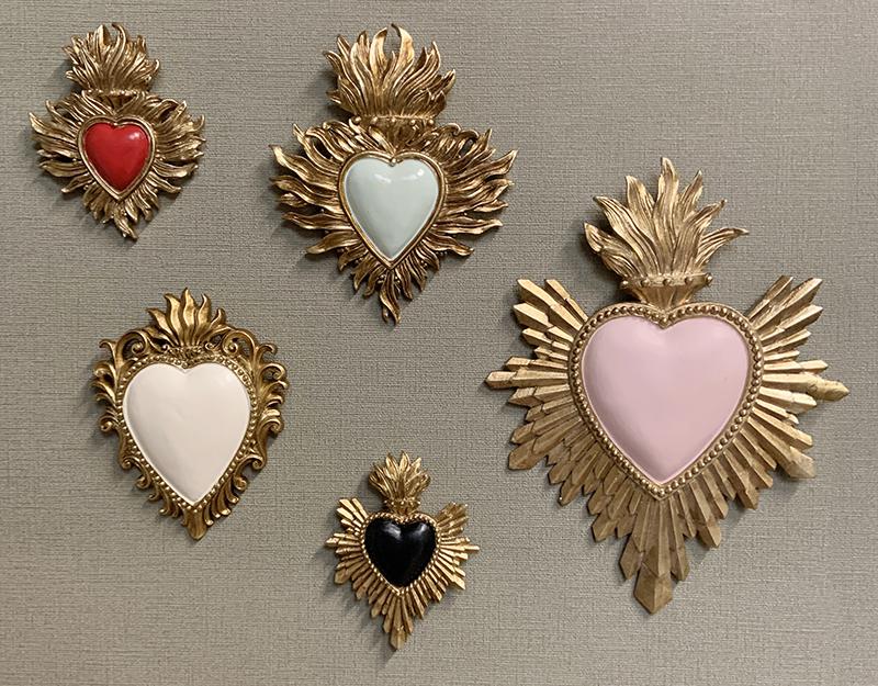 Déco murale ex-voto rose pâle 14,4x18,5cm