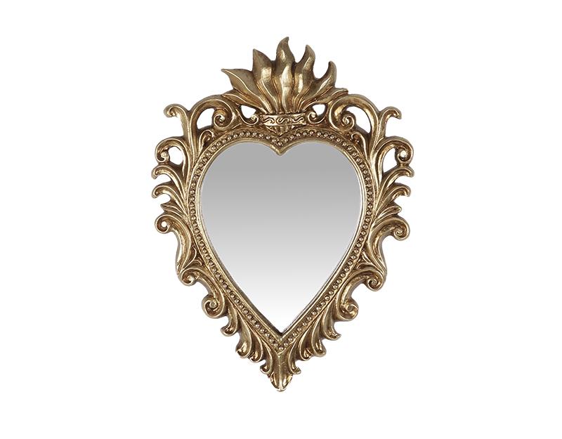 Déco murale ex-voto doré miroir 15.5x11cm