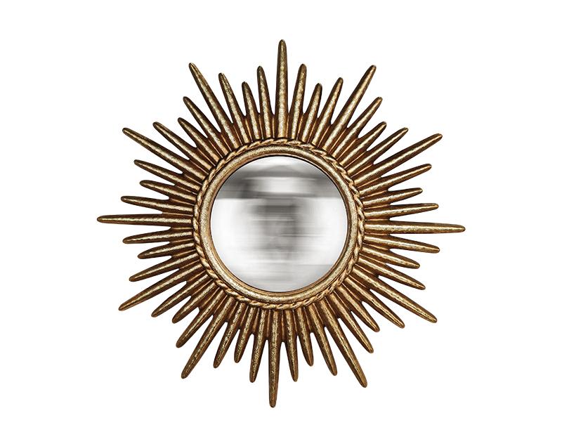 MIROIR CONVEXE DORE SOLEIL 26CM