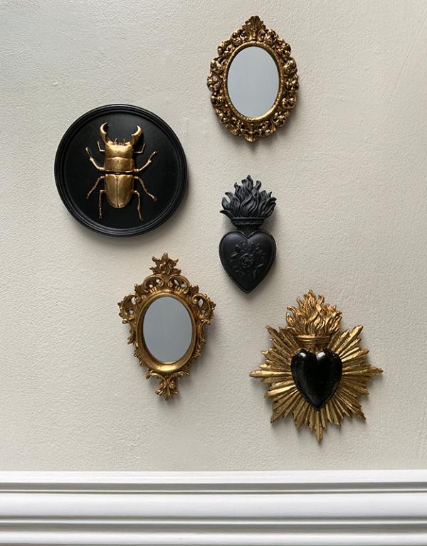 MIROIR STYLE ANCIEN DORE 11X17CM