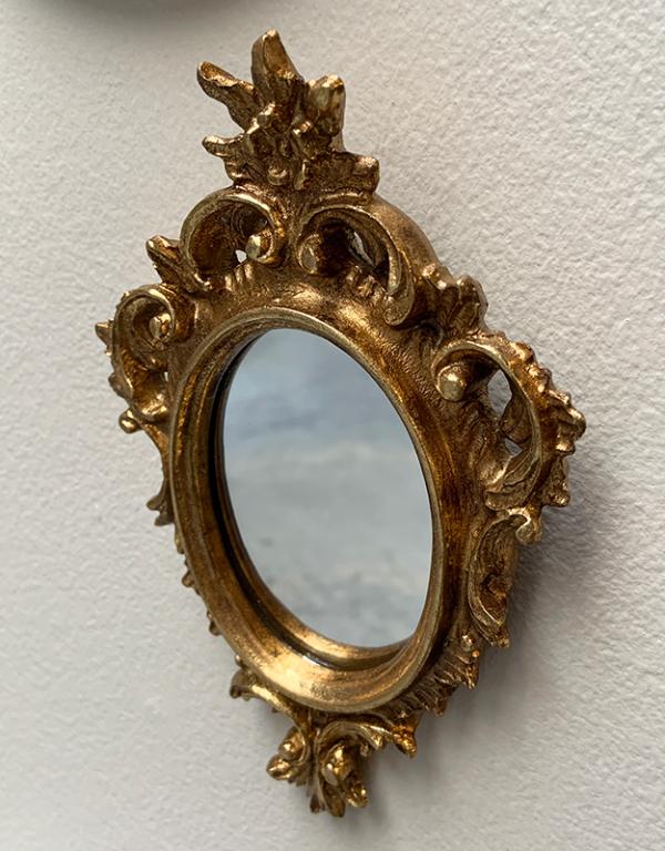 MIROIR STYLE ANCIEN DORE 11X17CM