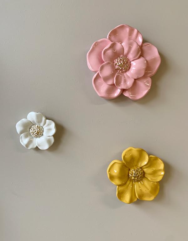 DECO MURALE FLEUR ROSE 15CM