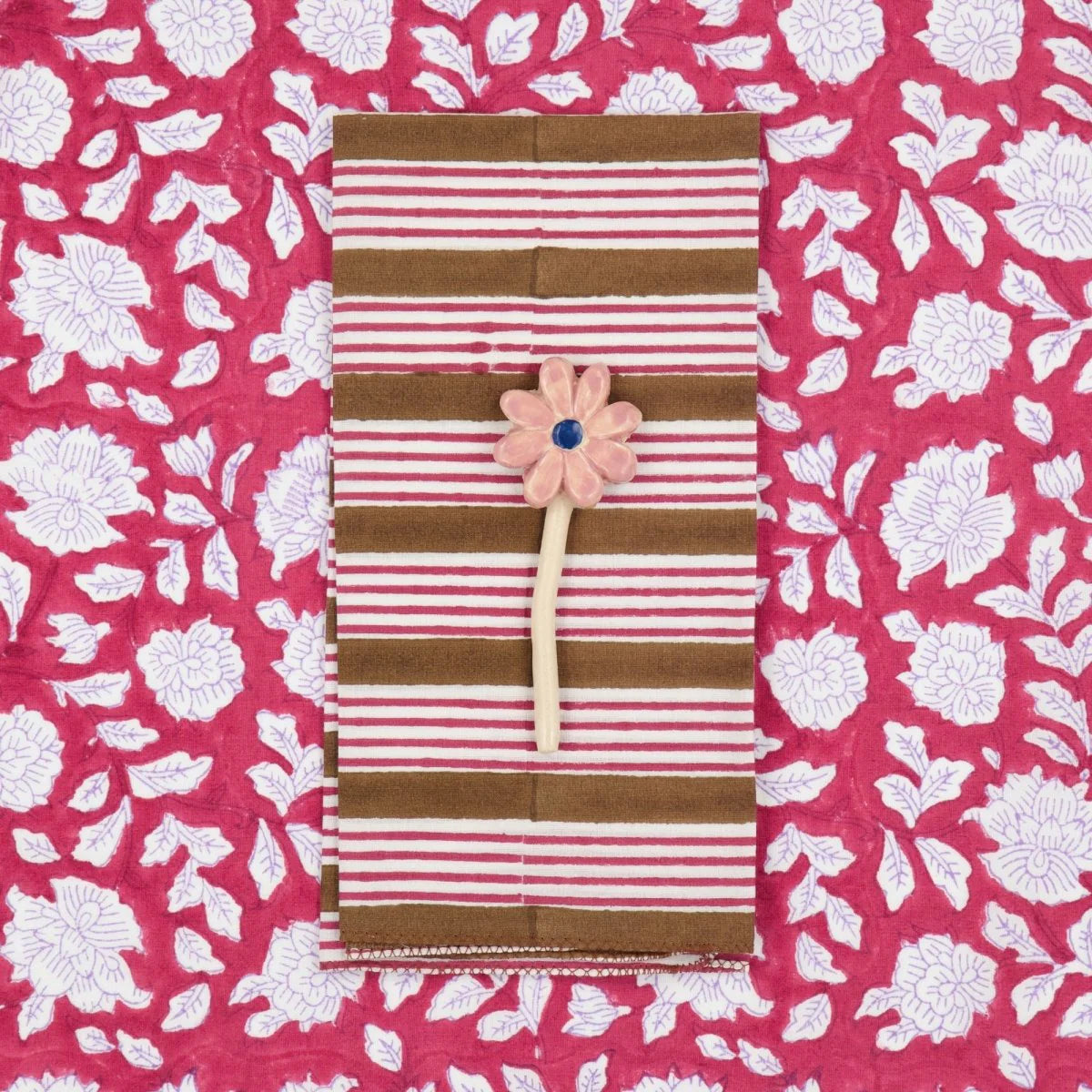 Serviette de table x4 Alice Cappuccino