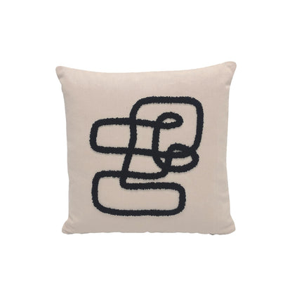 Coussin toile Pablo naturel noir 40x40cm