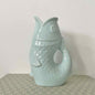 Vase pichet Poisson gm bleu givré L16,5 P11 H25,3cm