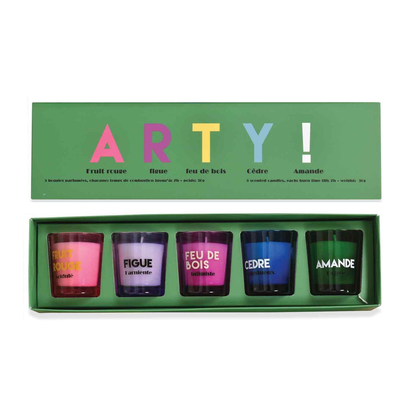 Coffret de 5 bougies Arty D4,5 H5cm