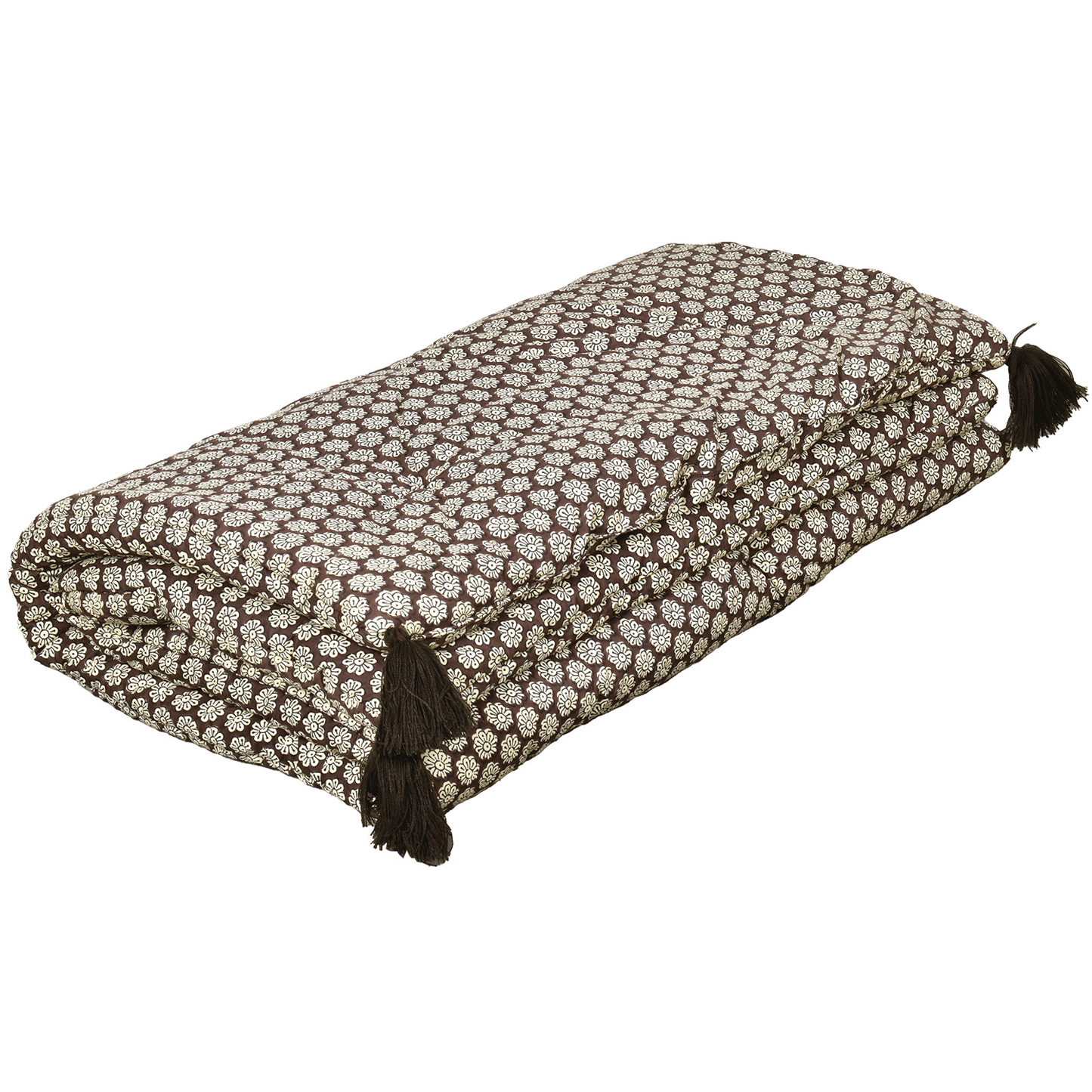 Sofa cover print jaipur marron rembourré 80x200cm