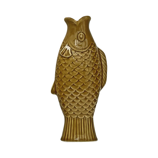 Vase fish gm jaune L12,9 P7,7 H27,7cm