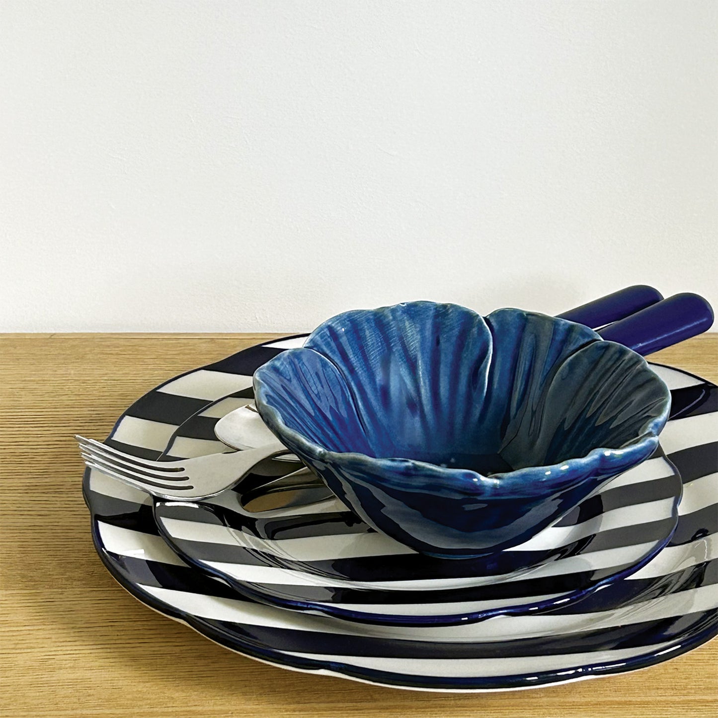 Coupelle Fleur bleu D15 H6cm