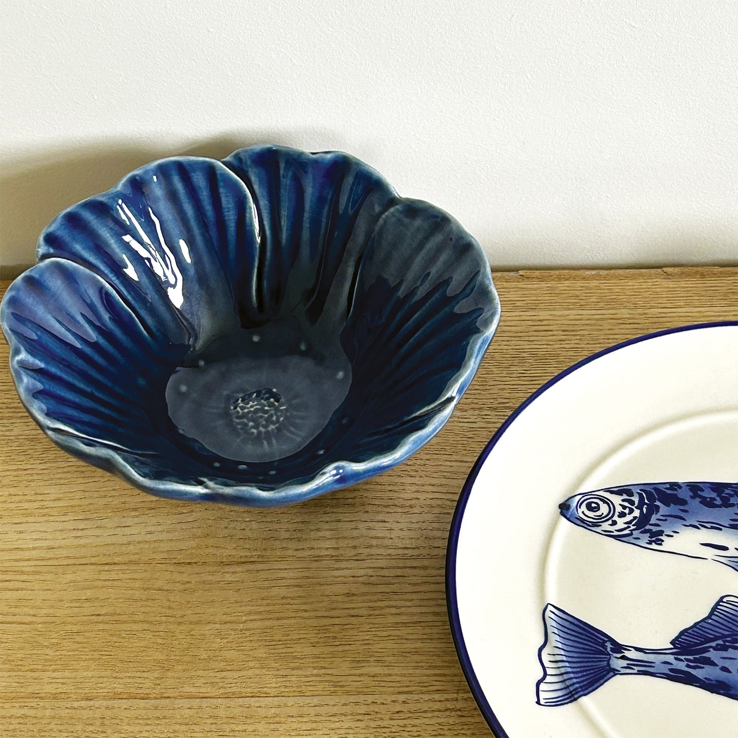 Coupelle Fleur bleu D15 H6cm