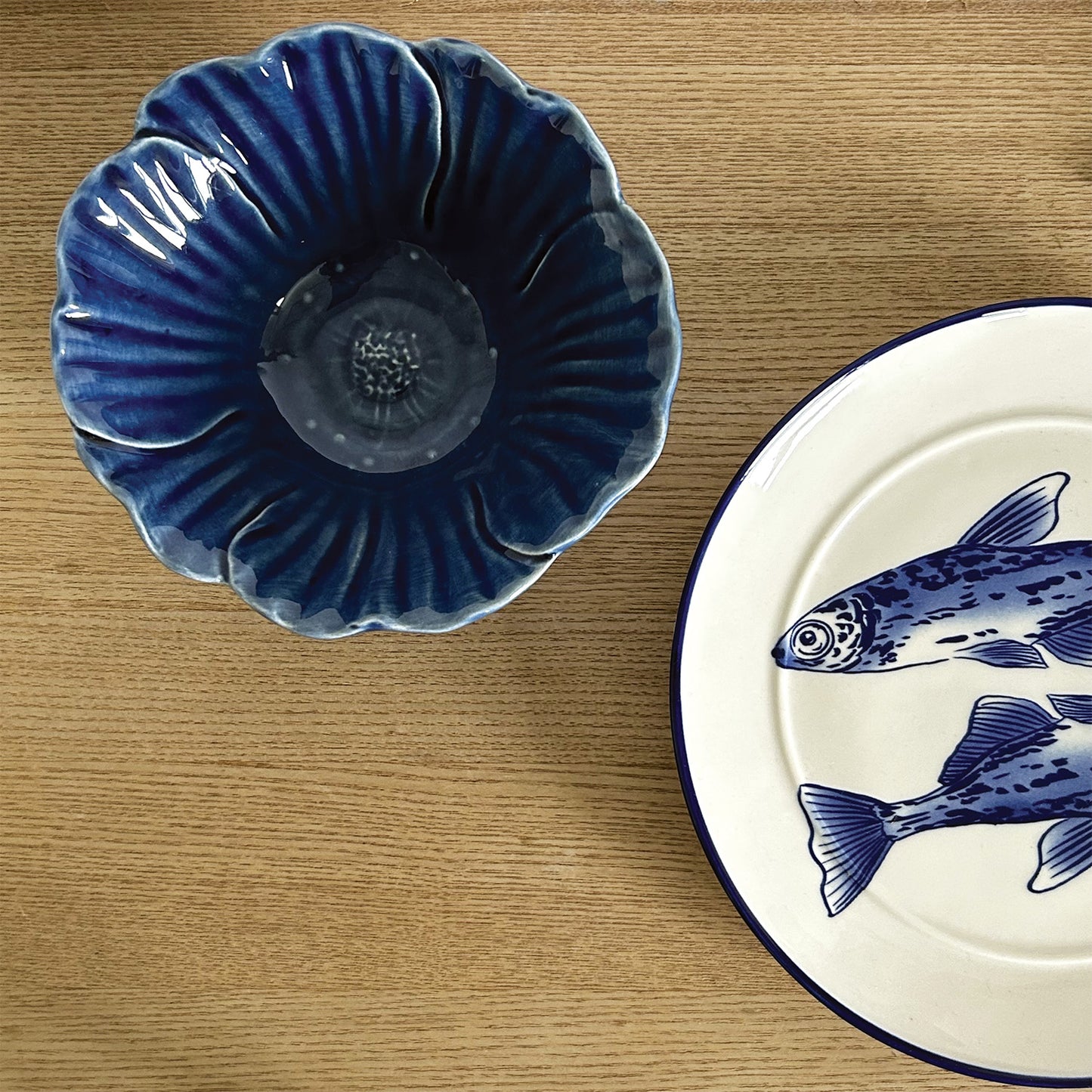 Coupelle Fleur bleu D15 H6cm