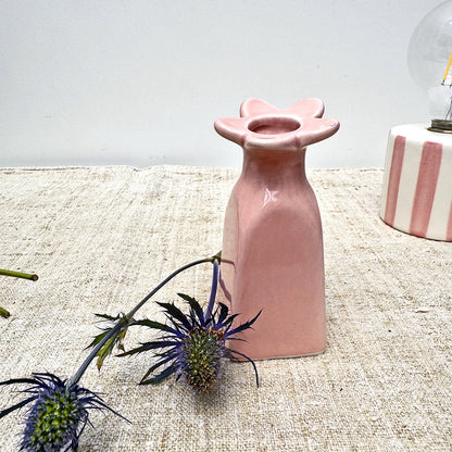 Déco soliflore fleur pm rose D5,5 H11,5cm