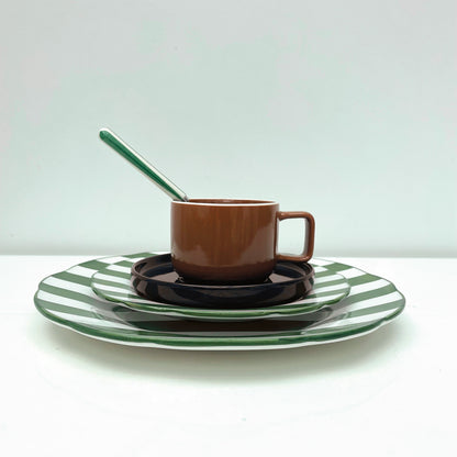 Set de 4 Assiettes dessert trattoria vert D19cm