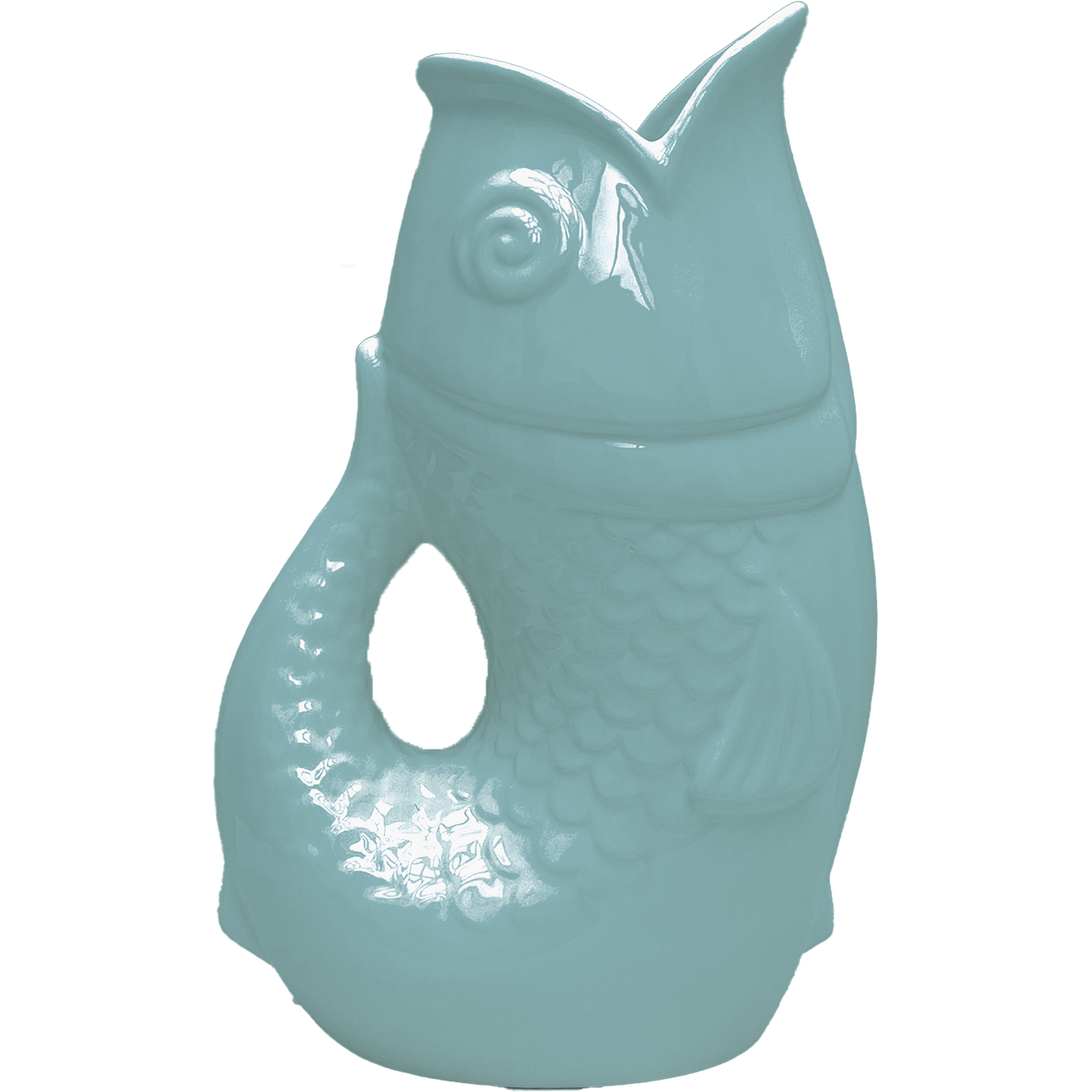 Vase poisson xxl bleu givré L16,5 P26 H39,5 cm