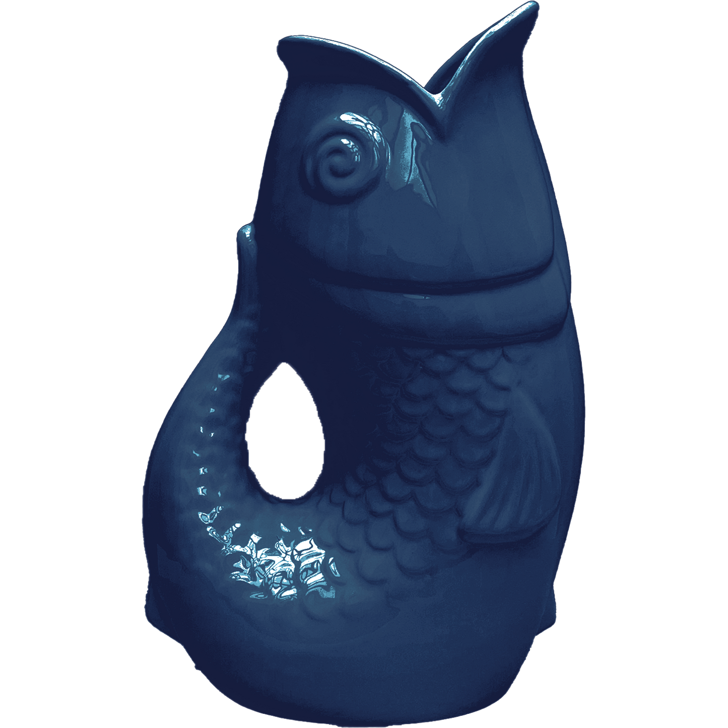 Vase poisson xxl bleu L16,5 P26 H39,5 cm