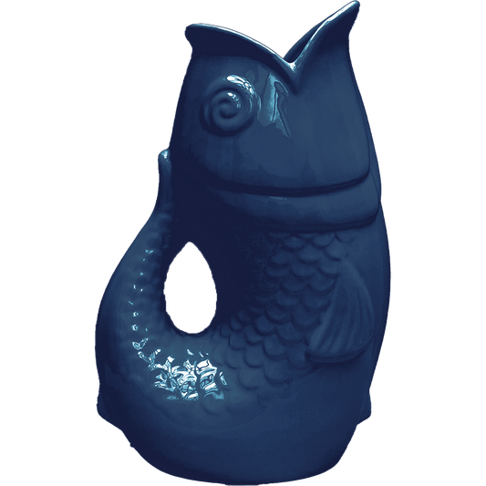 Vase poisson xxl bleu L16,5 P26 H39,5 cm