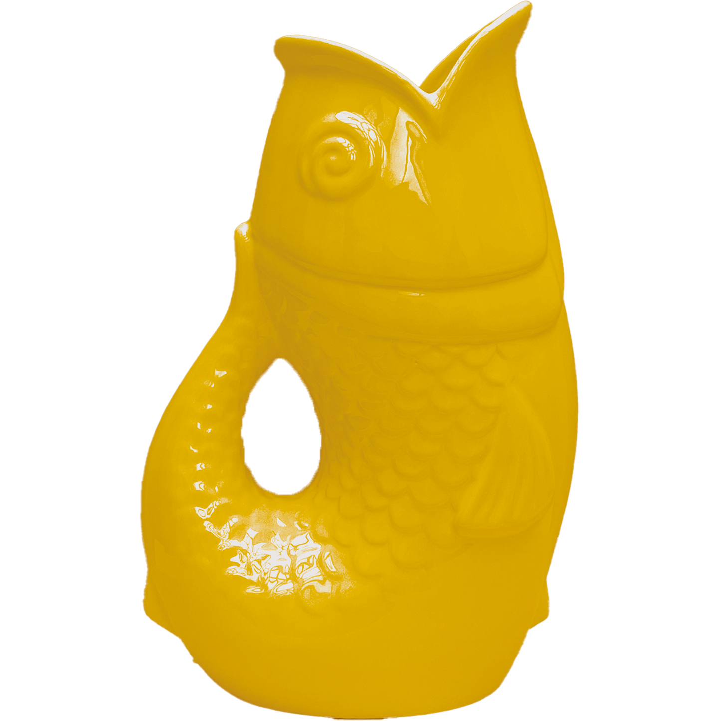 Vase poisson xxl safran L16,5 P26 H39,5 cm