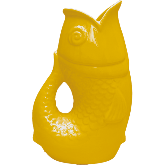 Vase poisson xxl safran L16,5 P26 H39,5 cm