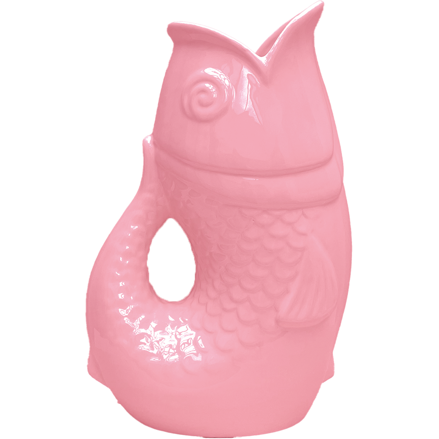 Vase poisson xxl rose L16,5 P26 H39,5 cm